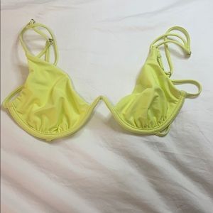 Neon lime bikini top.